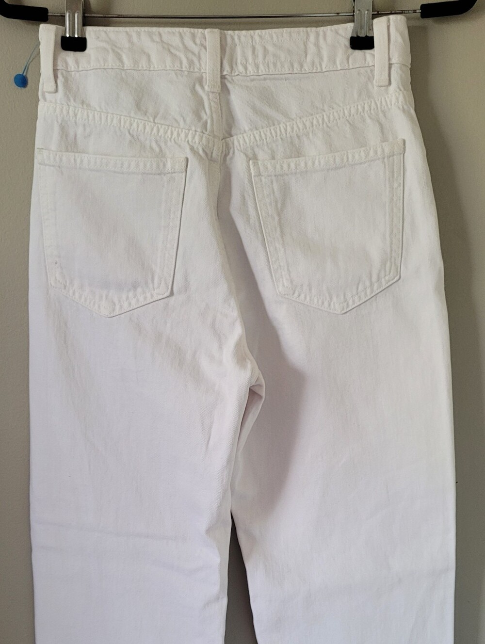 Zara White Denim Mom Jeans 100% Cotton High Waist Straight Leg 2/XS - Picture 13 of 16
